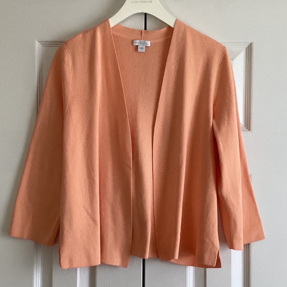 J.Jill Fine-Textured-Seams Open-Front Cardi